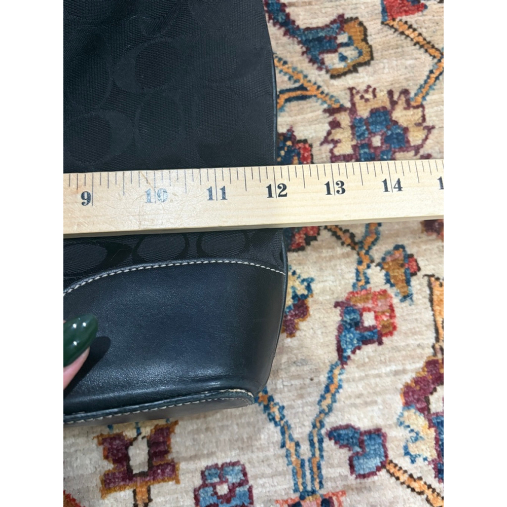 Coach Chelsea Black Signature Jacquard Crossbody Shoulder Bag Leather Trim - Picture 4 of 7